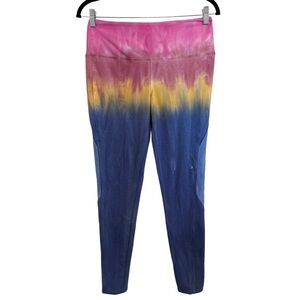 Chasor Pink Tie-Dye Mesh Panel Leggings Small Athletic Yoga Workout Pants